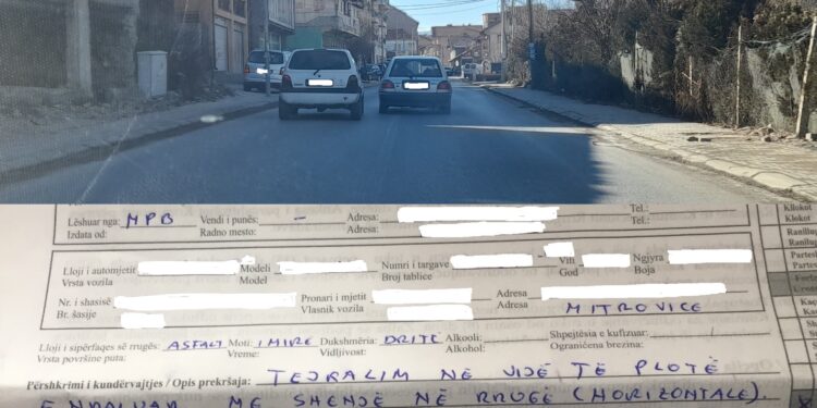 Tejkaloi në vijë të plotë: Mitrovicasi dënohet me 150 euro, 2 pikë negative dhe 3 muaj i merret leja