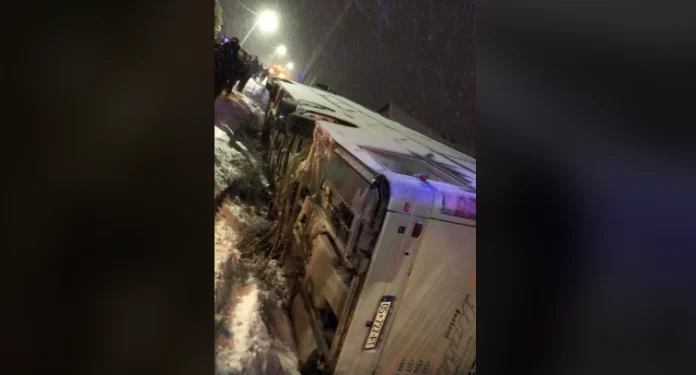Rrugët me borë:  Rrëshqet autobusi në këtë  qytet të Kosovës
