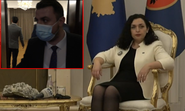 “Të lutem Flor mos i prek”: Sigurimi i presidentes tenton ti nxjerrë gazetarët nga zyra