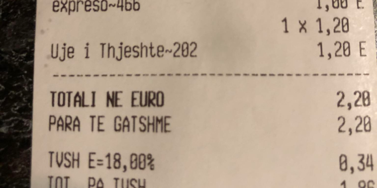 Kafiqat “eskalojnë” me rritje të çmimeve, një ujë i thjeshtë kushton 1,20 cent