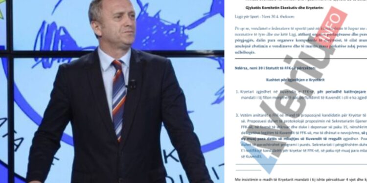 Veriu.info siguron dokumentin/Eroll Salihu u çon letër drejtuesve të FFK-së: Kuvendi që e ftuat është i jashtëligjshëm