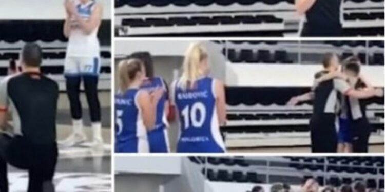 Gjyqtari në Mal të Zi vendos t’i propozojë martesë lojtares gjatë ndeshjes