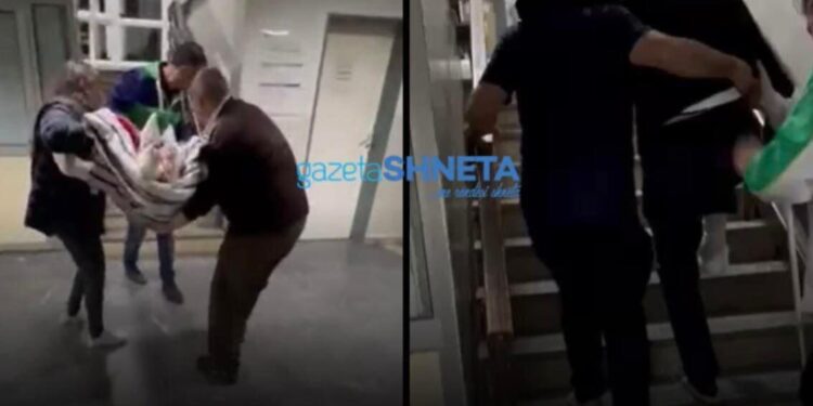 Shëndetësia në gjendje të mjerueshme: Pasi prishet lifti, pacientët me trauma barten me batanije