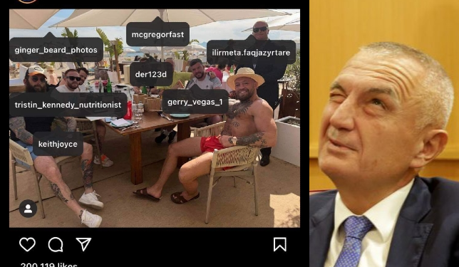 Kampioni McGregor e bën tag në një foto presidentin e Shqipërisë,  Ilir Metën
