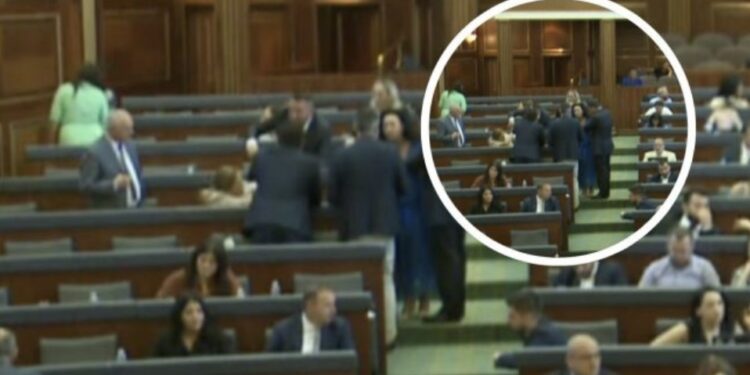 Sjellja fëmijërore e dy deputetëve të kuvendit, “lazdrohen” në mes të seancës