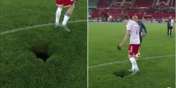 Vrima misterioze e cila u shfaq në stadiumin e ndeshjes mes Austrisë dhe Danimarkës – VIDEO