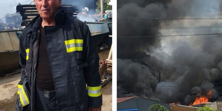 Heroi i ditës së sotme, zjarrfikësi 64 vjeçar mbi pesë orë në “luftë” me zjarrin në një depo në Ferizaj