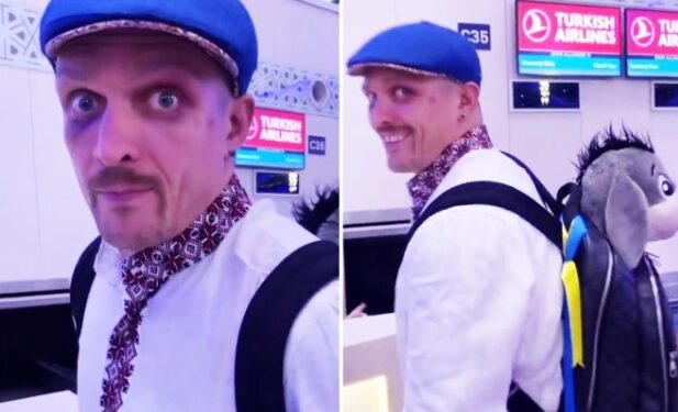 Usyk shfaqet në aeroport me sy të mavijosur dhe me lodrën që ia dha e bija