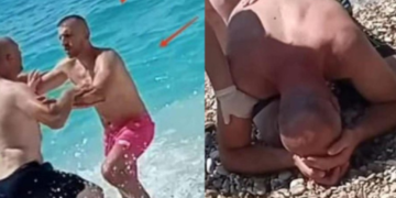 Foto që ta copëton zemrën: Babai i vogëlushes që u vra në Himarë sulmon vrasësin