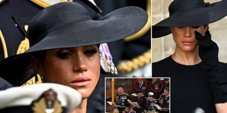 Meghan Markle nuk mund t’i ndalë lotët gjatë varrimit të Mbretëreshës Elizabeth II