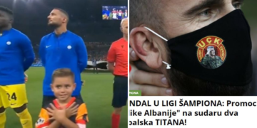 “Çmenden” mediat serbe nga djaloshi që e bëri shqiponjën me duar para fillimit të ndeshjes, Inter – Bayern Munich