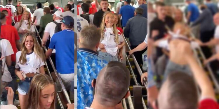 Tifozja e Anglisë lë “nam” në Katar, zbulon gjoksin tërësisht, rrezikon arrestimin