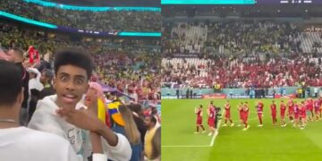 Tifozi nga Katari bën shqiponjën para futbollistëve të Serbisë (VIDEO)