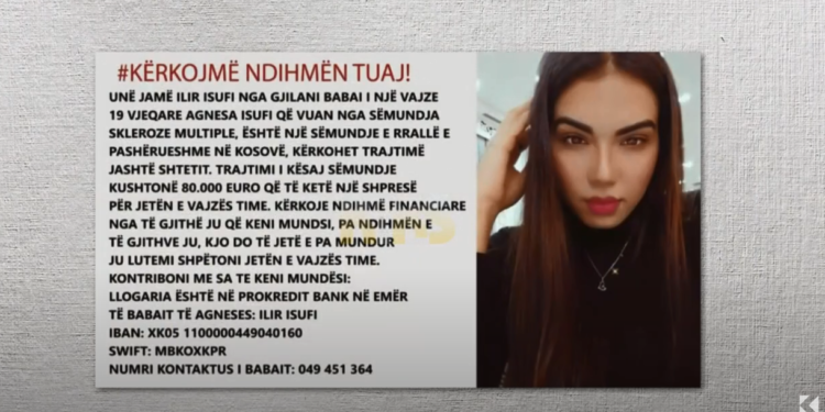 Mashtrimi me apele për ndihmë: Kërkohen 80 mijë euro për sëmundjen që nuk ka ilaç
