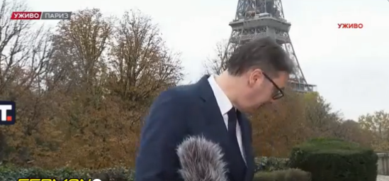 PAMJE/ Vuçiqit për pak i bie në kokë një reflektor në Paris