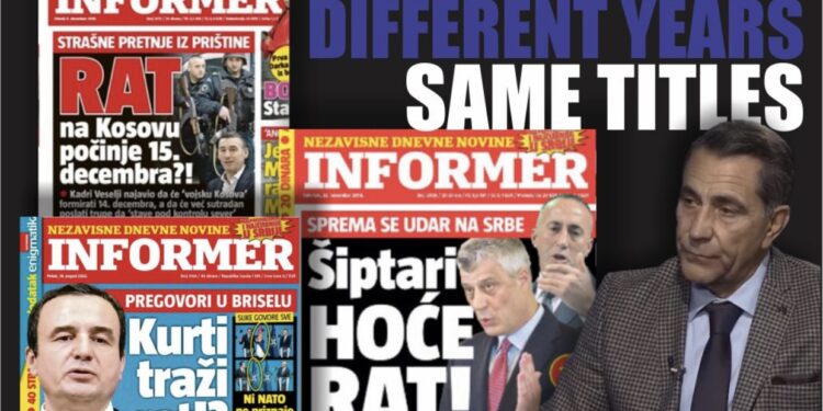 “Kurti do luftë”, eksperti i sigurisë publikohen ballinat e mediave serbe ndër vite: Propagandë që financohet nga Serbia e Rusia – duan destabilizimin e Kosovës