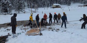 Katër kuaj nxirren nga pellgu, kishin rënë në akull, pamje dramatike