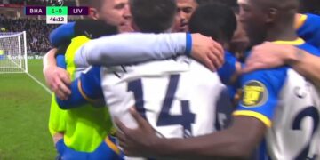 Liverpool pëson me fillim të pjesës së parë nga Brighton, gabim amator i mbrojtes së “The Reds”