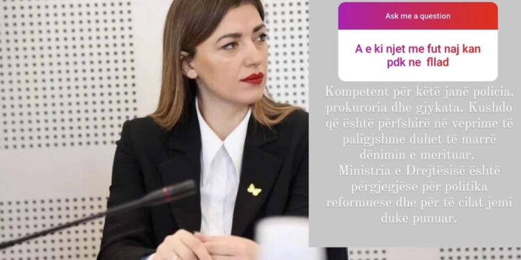 “A e ki njet me fut në fllad najkon të PDK-së?”, kështu përgjigjet ministrja Haxhiu