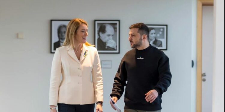 Ibrahim Rugova në prapavi të Zelensky-t dhe Metsola-s: “Së bashku për liri, paqe dhe fitore”