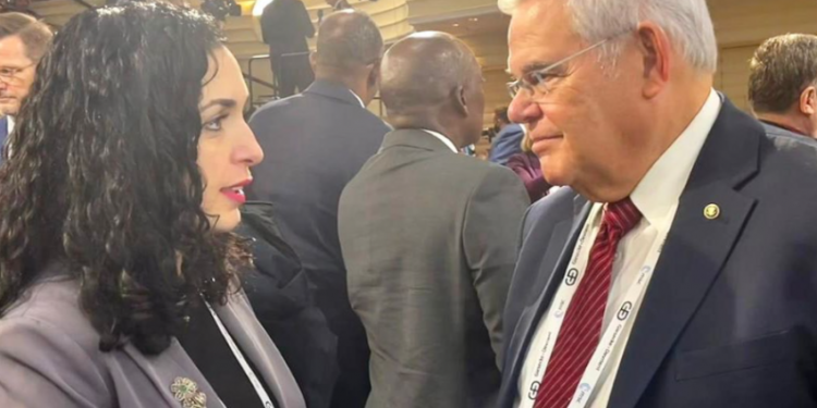 Osmani takohet me senatorin Menendez, e falënderon për mbështetjen ndaj Kosovës