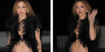 Rita Ora shfaqet me të brendshme në tapetin e kuq