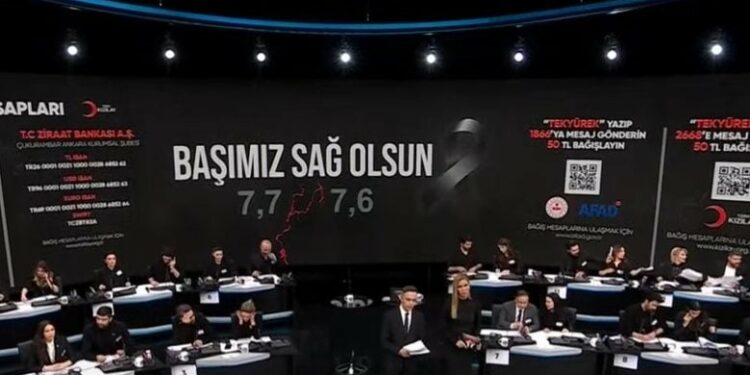 Për dy orë mblidhen pesë miliardë euro në fushatën televizive në Turqi