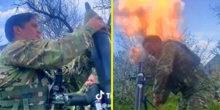 I veshur me rroba ushtarake, Usyk lëshon raketë para ushtarëve ukrainas (VIDEO)