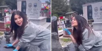Motrat Pojani në varreza, publikojnë video duke kërcyer e qeshur para varrit