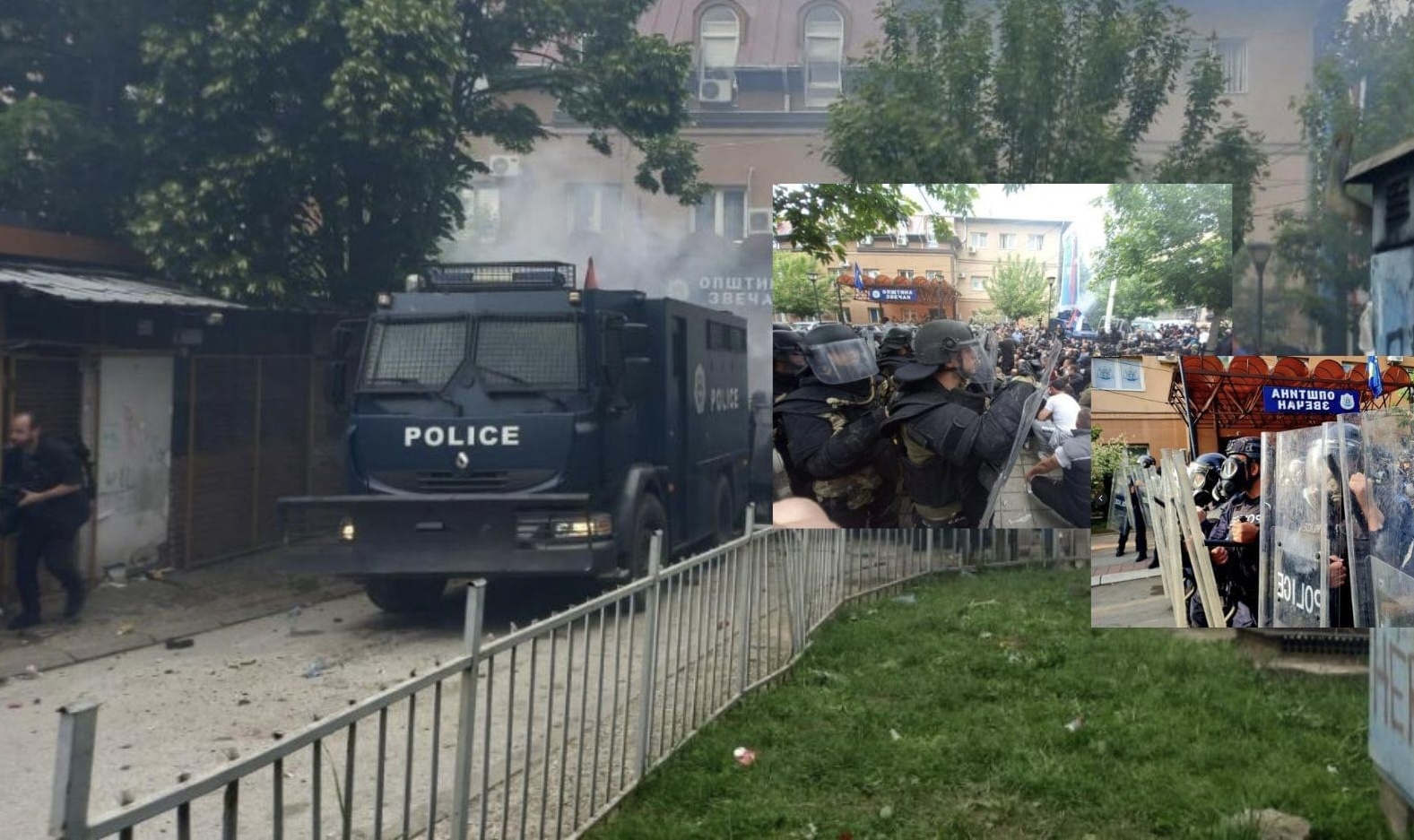 KFOR-i shpërndan protestuesit serbë dhe liron rrugën për të kaluar veturat e policisë
