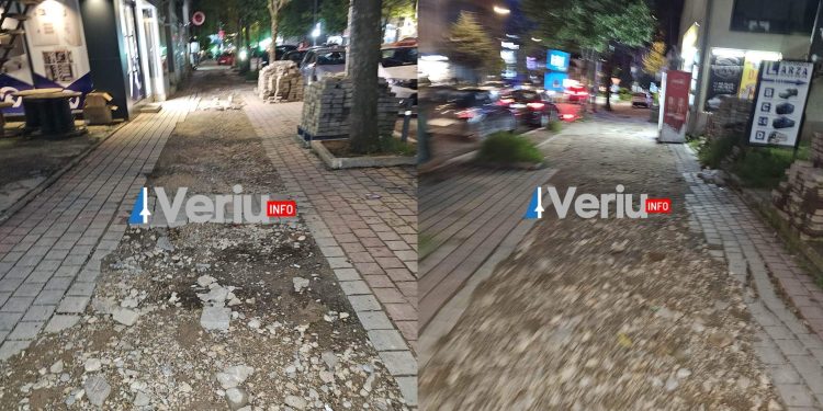 Punimet në rrugën “Mbretëresha Teutë” në Mitrovicë po zvarriten, trotuari i pakalueshëm për persona me nevoja të veçanta