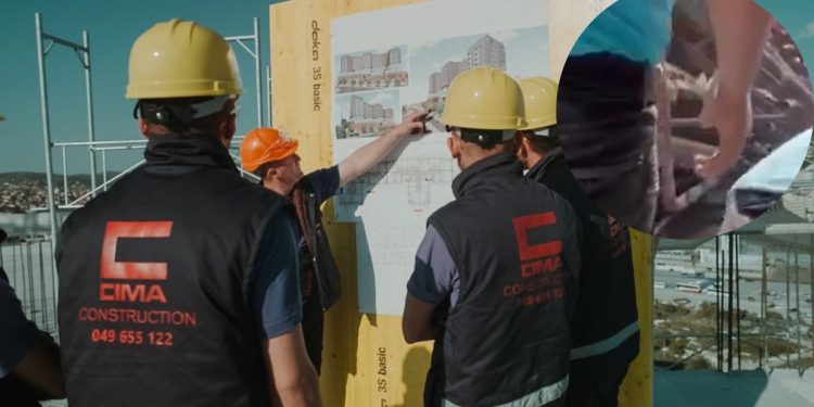 “Pasiguria në vendin e punës”, momenti kur e zënë skelet punëtorin te kompleksi “Cima Construction“
