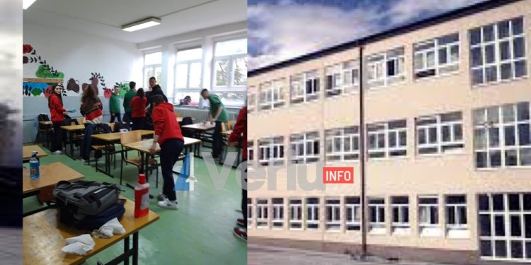 SKANDALOZE: Gjimnazi “Frang Bardhi” detyron nxënësit ta pastrojnë shkollën, ani pse ka punonjësit enkas për këtë punë