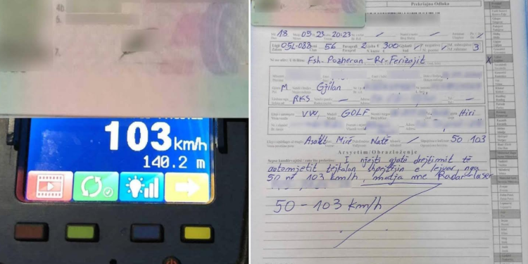 300 euro gjobë dhe ndalim vozitje për tre muaj ndaj një shoferi në Gjilan