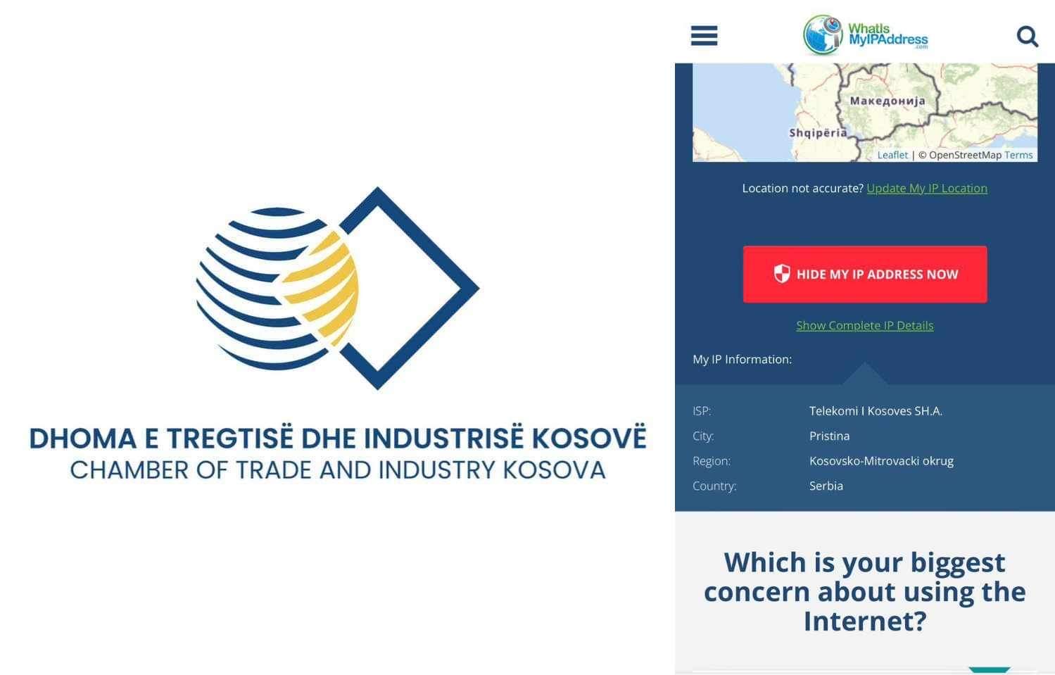 Dhoma e Tregtisë dhe e Industrisë reagon ndaj përdorimit të IP adresave serbe nga provajderët e internetit në Kosovë