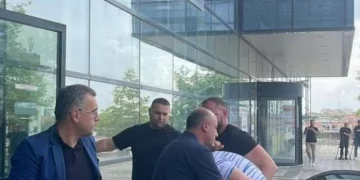 Me pranga në duar, Milun Milenkoviq- Llune sillet në gjykatë (Pamje)