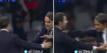 Momenti që ndoshta u ka ikur nga finalja: Inzaghi e shtyu ashpër një anëtar të stafit të stadiumit