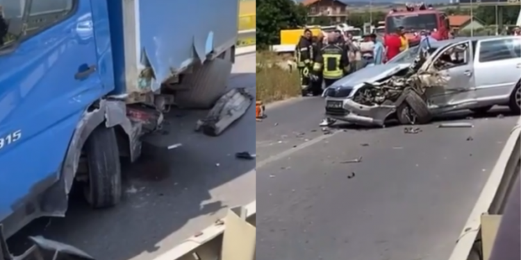 Vetura përplaset me kamionin në Gjakovë, vdes një person