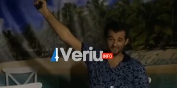 VIDEO EKSKLUZIVE: Këngëtari Labinot Tahiri gjuan me revole, derisa në sfond dëgjohet muzikë patriotike