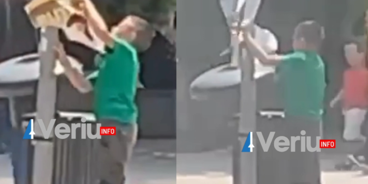 Dyshime se me gjendjen e lypsarit nga Mitrovica po abuzohet, del video që tregon se ai e kishte këmbën e lënduar edhe para “rrahjes” së supozuar – gjatë kohës sa i shqyente posterët