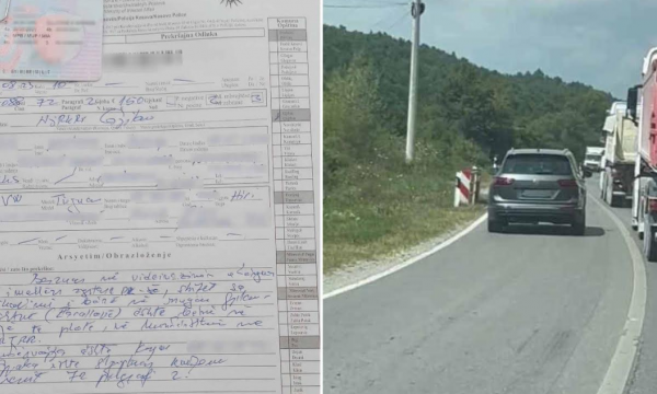 Gjilan, gjobitet shoferi që tejkaloi në vijë të plotë