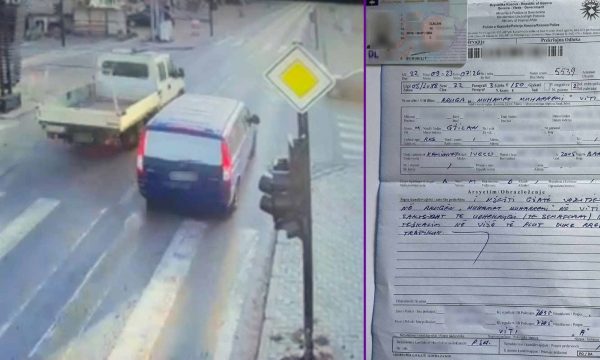 150 euro gjobë e ndalim të vozitjes për tre muaj ndaj një personi që tejkaloi në vijë të plotë