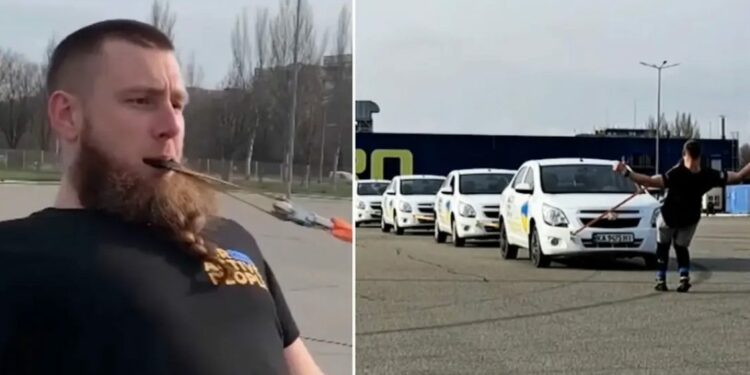 Ukrainasi tërheq vetura me dhëmbë për dy rekorde botërore