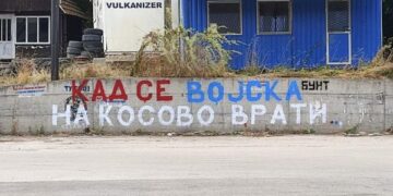 Grafitet me shkrime nxitëse në Leposaviq, policia hap rast
