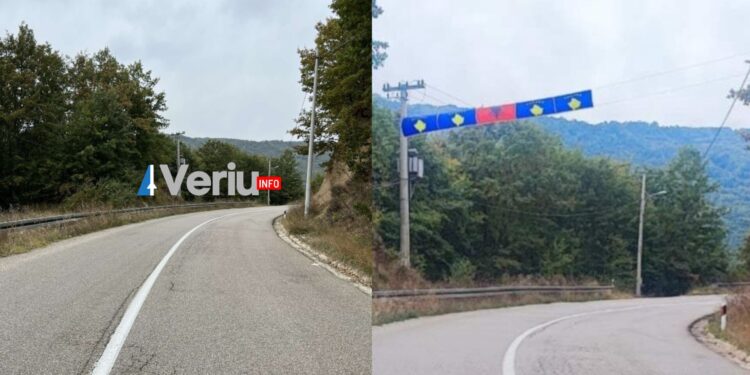 FOTO/Policia e Kosovës largon flamujt e vendosur në rrugë afër Zubin Potokut, nga kush u dha urdhëri?