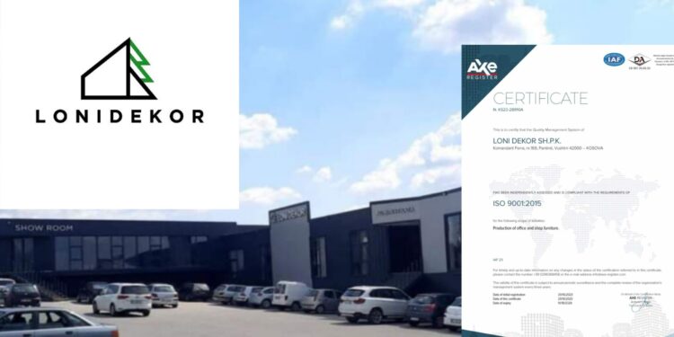 Inovacioni në Loni Dekor s’ka të ndalur, pajiset me këto ISO Standade Ndërkombëtare (Dokument)