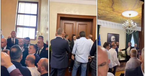 Deputetët e opozitës në Shqipëri, futen me dhunë në zyrën e kryeparlamentares Lindita Nikolla, përplasen me Gardën