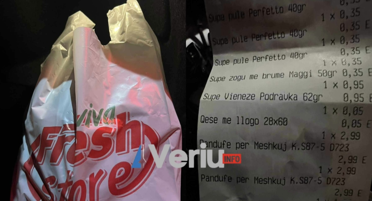 Qeset plastike me pagesë/ Viva Fresh në Mitrovicë shpërfill vendimin e ministrisë, i shet me logo