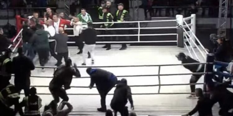 Skandal në Shqipëri, tifozët futen në ring dhe e rrahin boksierin