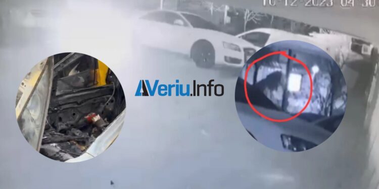 Pamje ekskluzive nga VeriuInfo: Në stil mafioz digjen dy vetura në Prishtinë